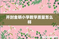 开封金明小学教学质量怎么样