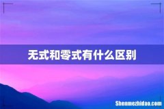无式和零式有什么区别