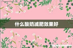 什么酸奶减肥效果好
