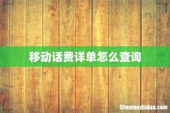 移动话费详单怎么查询