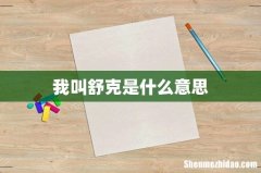 我叫舒克是什么意思