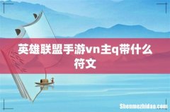 英雄联盟手游vn主q带什么符文