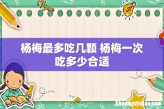杨梅最多吃几颗 杨梅一次吃多少合适
