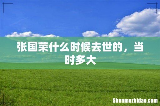 张国荣什么时候去世的,当时多大