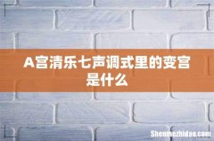 A宫清乐七声调式里的变宫是什么