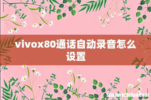 vivox80通话自动录音怎么设置