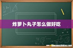 炸萝卜丸子怎么做好吃