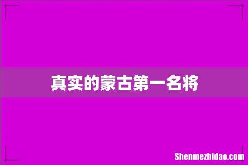 真实的蒙古第一名将