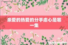 亲爱的热爱的分手虐心是哪一集