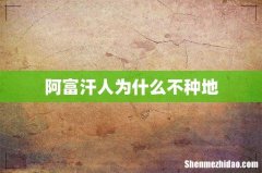 阿富汗人为什么不种地