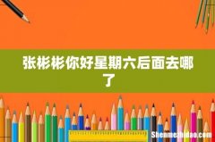 张彬彬你好星期六后面去哪了