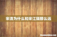 宋清为什么和宋江隔那么远