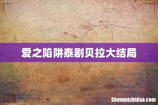 爱之陷阱泰剧贝拉大结局