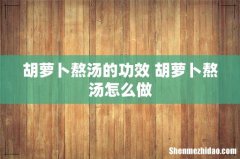 胡萝卜熬汤的功效 胡萝卜熬汤怎么做