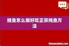 鲤鱼怎么做好吃正宗炖鱼方法