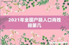 2021年全国户籍人口肖姓排第几