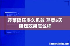 芹菜降压多久见效 芹菜5天降压效果怎么样
