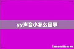 yy声音小怎么回事