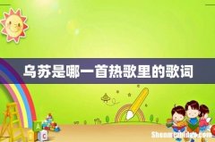 乌苏是哪一首热歌里的歌词