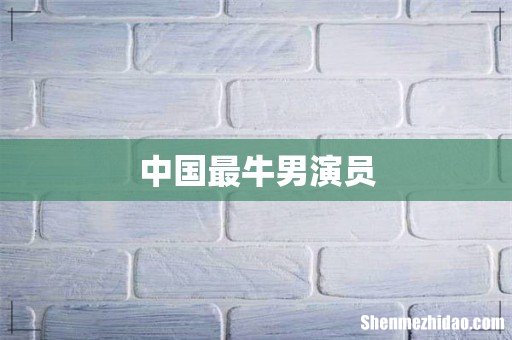 中国最牛男演员