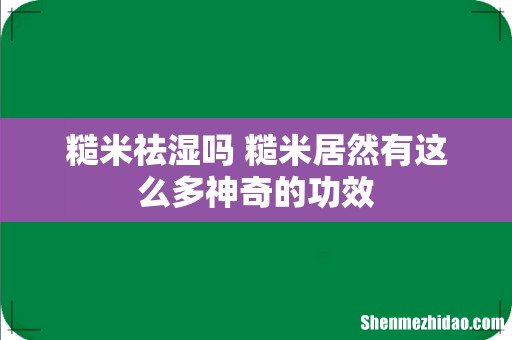 糙米祛湿吗 糙米居然有这么多神奇的功效