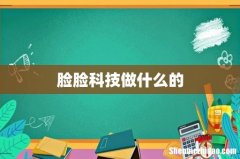 脸脸科技做什么的
