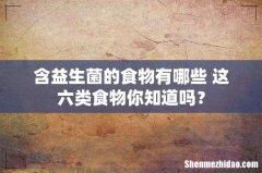 含益生菌的食物有哪些 这六类食物你知道吗？