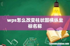 wps怎么改变柱状图横纵坐标名称