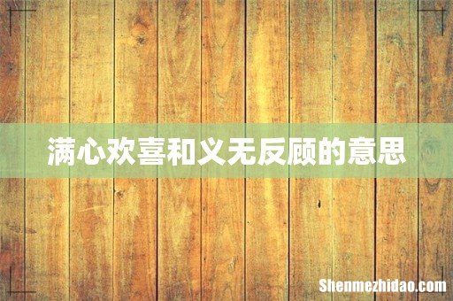 满心欢喜和义无反顾的意思