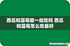 西瓜和蓝莓能一起吃吗 西瓜和蓝莓怎么吃最好