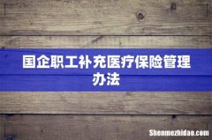 国企职工补充医疗保险管理办法
