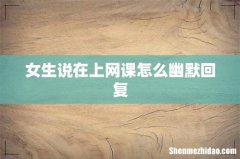 女生说在上网课怎么幽默回复