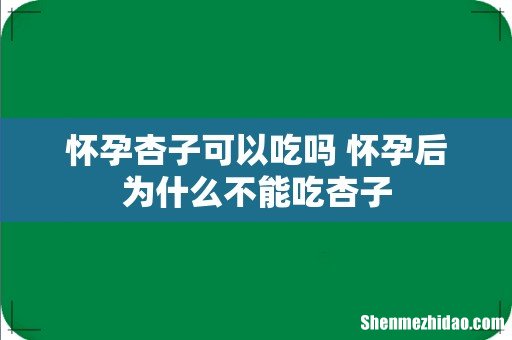 怀孕杏子可以吃吗 怀孕后为什么不能吃杏子