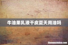 牛油果乳液干皮夏天用油吗