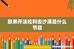 欧弟开法拉利去沙漠是什么节目