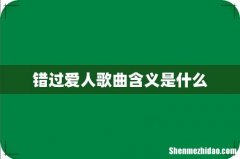 错过爱人歌曲含义是什么