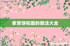 家常饼和面的做法大全