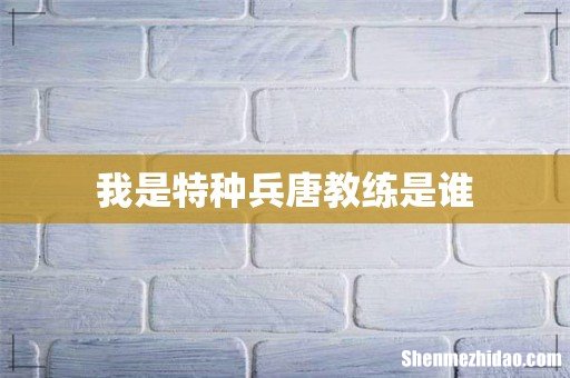我是特种兵唐教练是谁