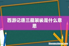 西游记唐三藏袈裟是什么意思