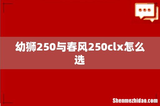 幼狮250与春风250clx怎么选