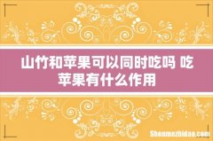 山竹和苹果可以同时吃吗 吃苹果有什么作用