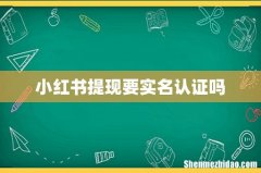 小红书提现要实名认证吗