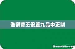 谁帮曹丕设置九品中正制