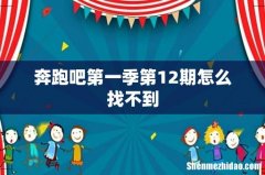 奔跑吧第一季第12期怎么找不到