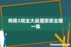 将夜2观主大战魔宗宗主哪一集