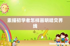 素描初学者怎样画明暗交界线