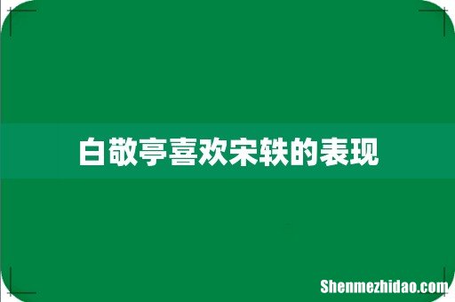 白敬亭喜欢宋轶的表现