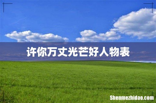 许你万丈光芒好人物表