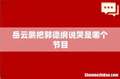 岳云鹏把郭德纲说哭是哪个节目