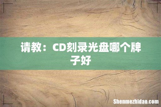 请教:CD刻录光盘哪个牌子好